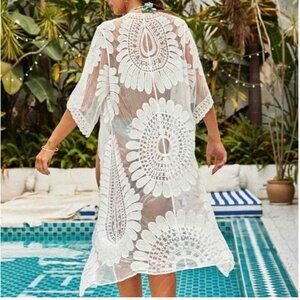 Adiva Lace Kimono Size XL Summer Lightweight Boho Hippie Peasant
